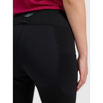 Legginsa për goca 4F Tights FNK F373, termike, me xhepa anës, të zeza
