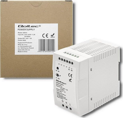 Furnizim elektrik Qoltec 50915, 24V 4A, 96W, i bardhë