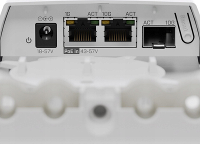 Медија конвертер мрежен Mikrotik FTC11XG, 10G SFP+ во RJ45, PoE, бел