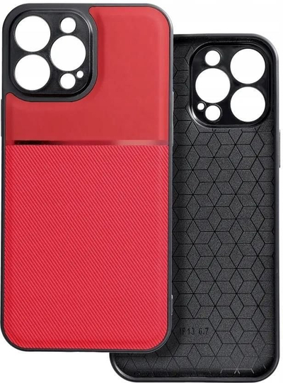 Kapak telefoni Noble për Apple iPhone 16e, me xham të temperu, i kuq