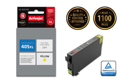 Ngjyrë për printer Activejet AE-405YNX (zëvendësim për Epson 405XL C13T05H44010), 18 ml, e verdhë