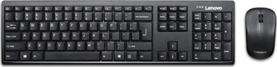 Комплект тастатура и глушец Lenovo 100 Wireless Combo GX30L66303, безжичен, USB нано приемник, црн