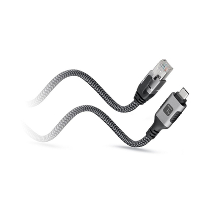 Мрежен кабел Текли USB-C во Гигабит Етернет RJ45, Cat6, 1m, црн