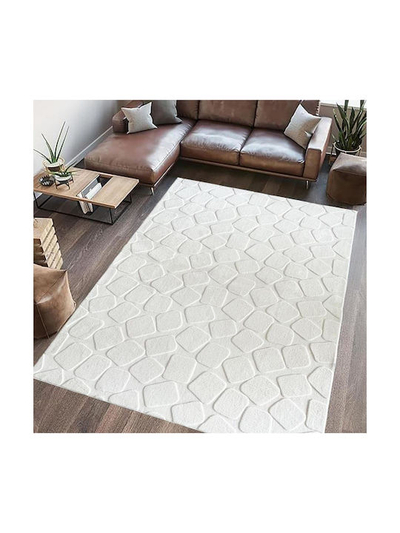 Tapet drejtkëndor Heinner Rectangular Rug Stone, 200x300cm, ngjyrë krem