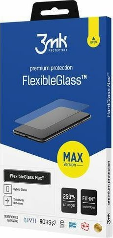 Mbrojtës ekrani 3MK FlexibleGlass Max për Samsung S23 FE, xham hibrid 0.2mm, me kornizë të zezë