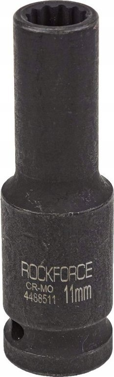 Çelës tub udar Rockforce, 1/2", 11mm, 12-këndor, i zi