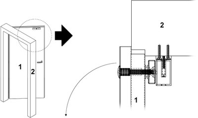 Mbajtës elektromagnetik dere ZEW-280, 280kg, i fshehtë, gri