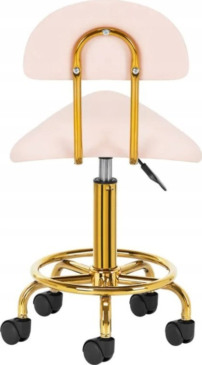 Karrige profesionale Master Chair 6001 G, sedilje e rehatshme ergonomike, me rregullim lartësie, rozë me ar