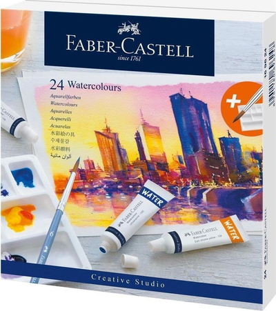 Ngjyra uji Faber-Castell Creative Studio, set me 24 tuba 9 ml, shumëngjyrëshe