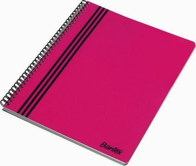 Fletore me spirale Bantex Strong Line A4, kapak polipropileni, mikroperforim, rozë