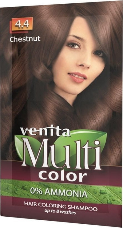 Shampo ngjyruse VENITA MultiColor 4.4 Gështenjë, pa amoniak, 40g