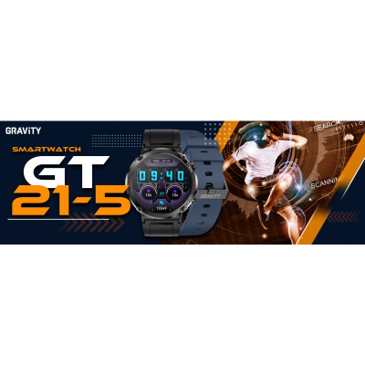 Ora e zgjuar Gravity GT21 5, ekran 1.6", Bluetooth 5.0, blu e errët (navy)