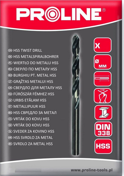 Stërvitëse metalike Proline HSS DIN338, 7.5mm, cilindrike
