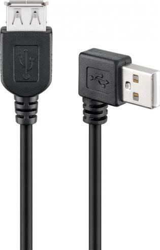 Kabllo zgjatuese USB Wentronic Goobay 95701, USB 2.0 Type A mashkull në 90°, 0.15 m, e zezë