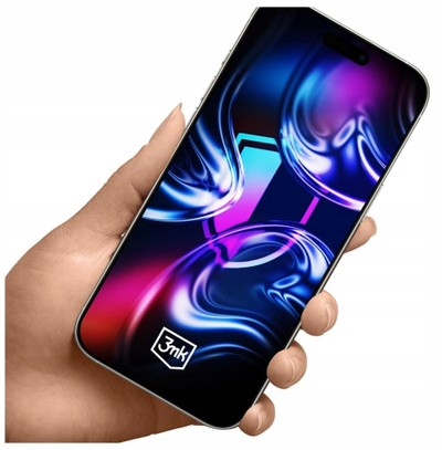 Xham mbrojtës 3MK HardGlass Max për iPhone 16 Pro edhe iPhone 17, me aplikator, transparent