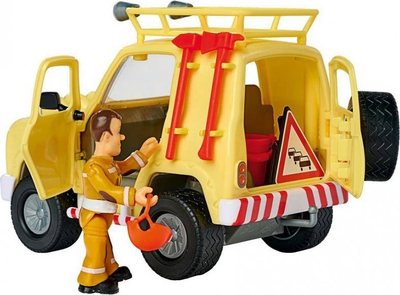 Set lodrash Simba Fireman Sam Rescue Jeep Sam Figure, makinë shpëtimi me drita dhe tinguj, figurë zjarrfikësi