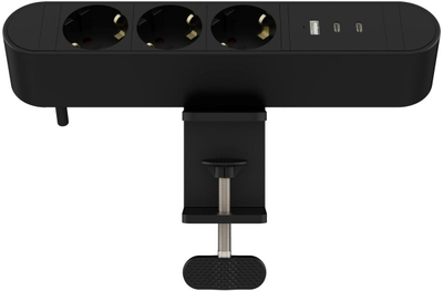 Prizë tavoline Microconnect Multi Desktop Power Socket 3, 3 dalje, kompakte, e zezë