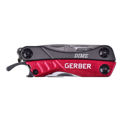 Multitool 3M Peltor Gerber Dime, çelik inoksi, i vogël, i kuq