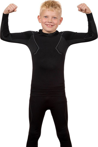 Set termo të brendshme për fëmijë Alpinus Active Jr GT43204, strukturë me dy shtresa, i zi me gri