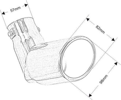 Dalje shteruese TurboWorks Muffler Tip 98x82mm, hyrje 57mm, për VW Passat
