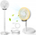 Ventilator portativ Aigostar Paula, palosës me këmbë deri 1 m, USB‑C, me unazë LED, i bardhë