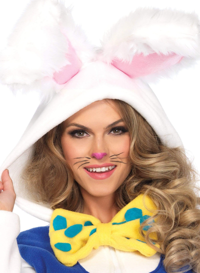 Kostum Halloween Leg Avenue Cozy White Rabbit Wonderland, L, i bardhë me blu