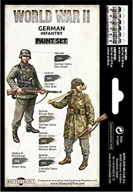Set bojërash Vallejo German Infantry, 8 copa, akrilike, multicolor