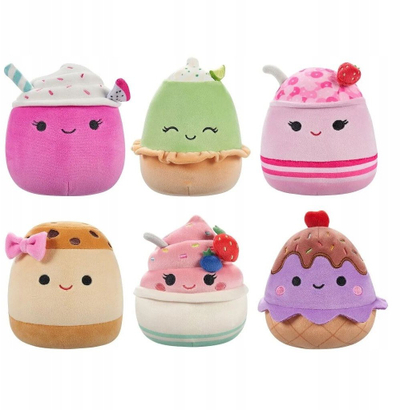 Lodër pelushi Squishmallows Mystery Scented Plush Dessert, 13 cm, me aromë ëmbëlsire, shumëngjyrëshe