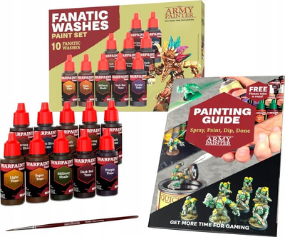 Set bojërash The Army Painter Warpaints Fanatic Washes WP8068, 10 ngjyra, për miniatura