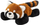 Lodër pelushi panda e kuqe, 30 cm, portokalli me të zezë