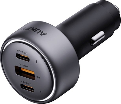 Полнач за автомобил Aukey Pathfinder, 66W, со LED екран, црно сив