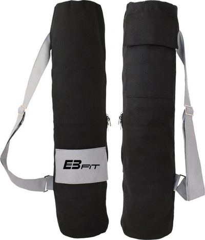 Торба за душек за јога EB Fit Bag, со раменски ремен, памук, црна