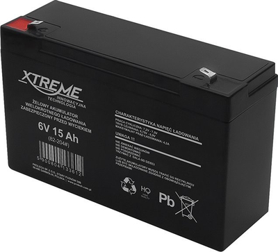 Bateri me xhel Xtreme, 6V, 15Ah, e zezë
