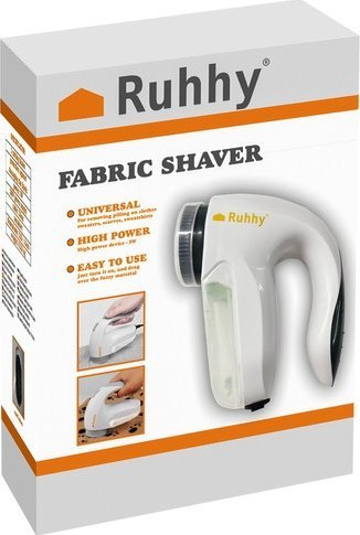 Heqës pejlash Ruhhy Fabric Shaver, me rrymë 230V, teh me 3 presa, i bardhë