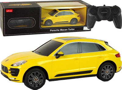 Makina me telekomandë Leantoys Porsche Macan Turbo Rastar, shkalla 1:24, e verdhë