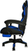 Karrige gaming për zyrë, ergonomike, me këmbestrehë, me jastëk mesi, e zezë me blu