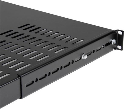 Raft serveri StarTech.com 1U me 4 poste, 19.5-38\" i rregullueshëm, mban deri 150 kg, ngjyrë e zezë