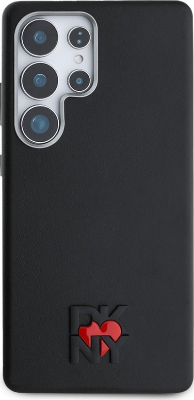 Капак за телефон DKNY Leather Heart of NY за Samsung Galaxy S25 Ultra, тврд капак, еколошка кожа, црн
