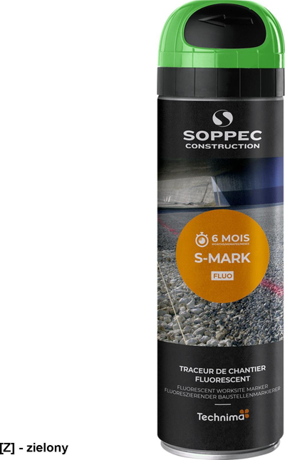 Спреј боја за обележување Soppec S Mark, 500 ml, флуоресцентна, зелена