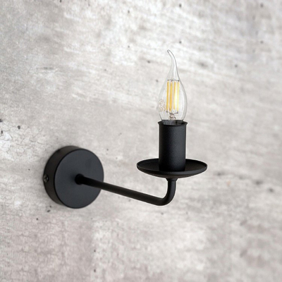 Applikator muri TK Lighting Limal 4611, bazë E14, 40W, i zi
