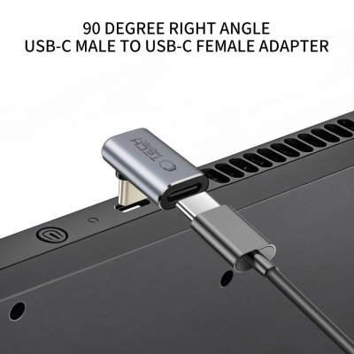Adapter këndor USB-C Tech-Protect Ultraboost AA02, USB4 40Gbps, 100W, gri