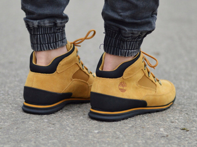 Çizme malore Timberland Euro Rock Mid Hiker, lëkurë zdruk, ngjyrë gruri