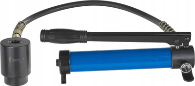 Set presë hidraulike punëtorie, 20 ton, pompë 2 shpejtësi, valixhe plastike blu