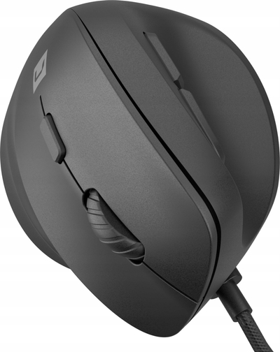 Вертикален глушец Natec CRAKE 2 PRO, оптички, 6 копчиња, со USB кабел, црн