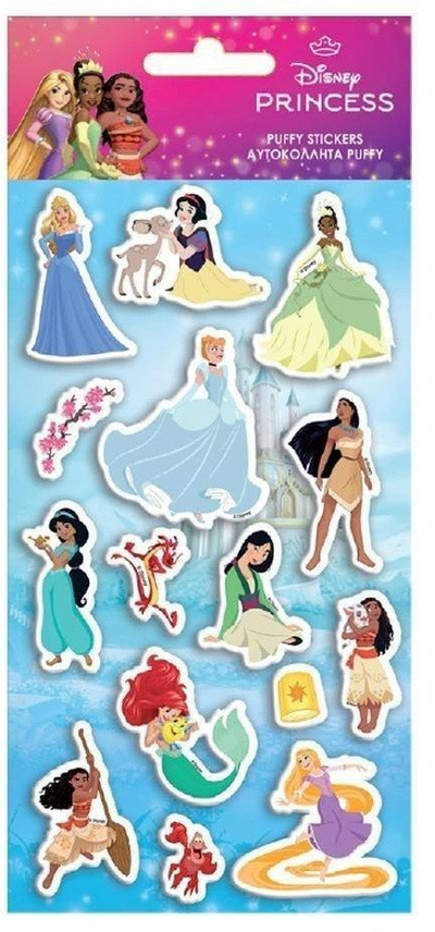 Ngjitësa Puffy Disney Princess, set me princesha, 10x22 cm, shumëngjyrësh