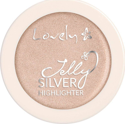 Highlighter fytyre Lovely Jelly Silver, xhel, efekt wet glow, argjendtë