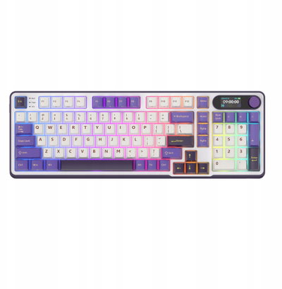Бежична тастатура Royal Kludge RK S98, механичка 75%, RGB, бело виолетова