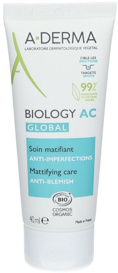 Krem fytyre A-Derma Biology AC Global, kundër puçrrave, që e lë lëkurën mat, 40 ml