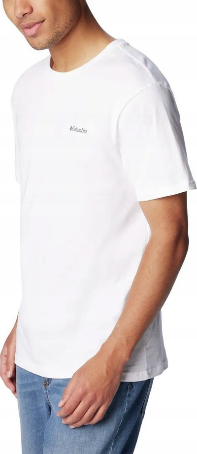 Bluzë Columbia CSC Basic Logo SS Tee M, pambuk poliester, me mëngë të shkurtra, e bardhë