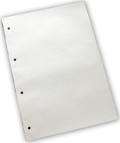 Bllok shënimesh Bantex Standard Pad A4, me katrorë, 100 fletë, i bardhë
